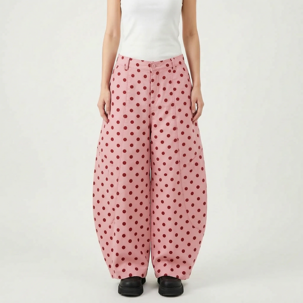 Wijde barrel-leg broek