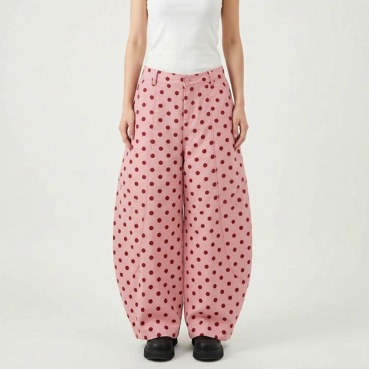 Wijde barrel-leg broek