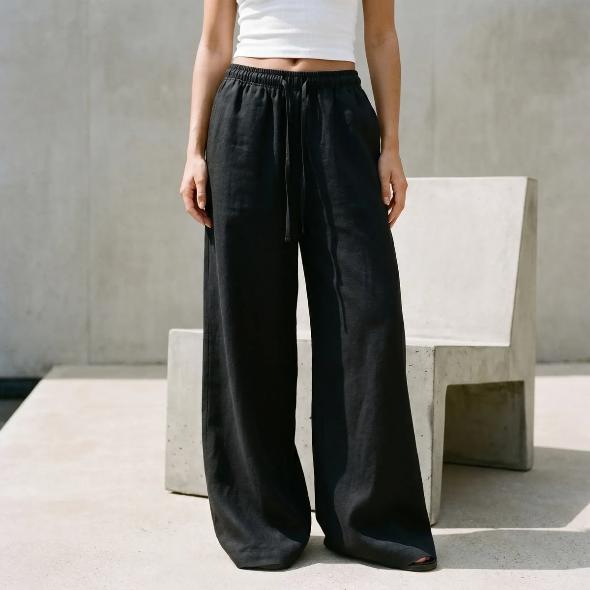 Wijde casual broek