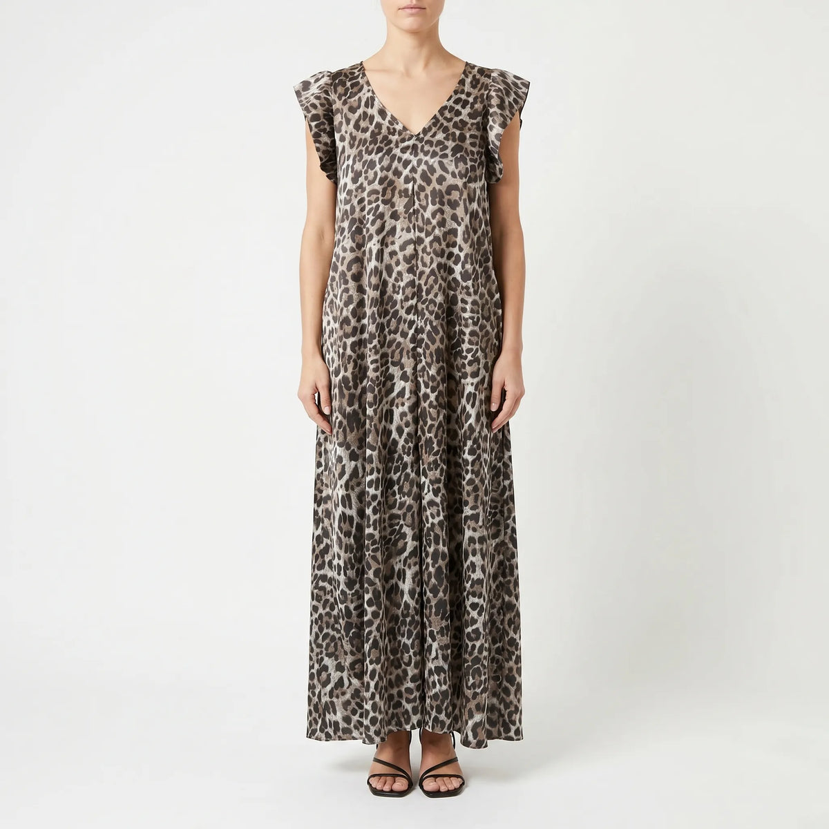 Jumpsuit met wijde pijpen en luipaardprint