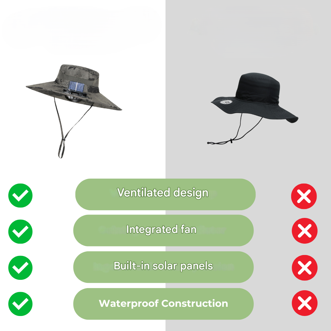 Outdoor zonnehoed met ingebouwde ventilator