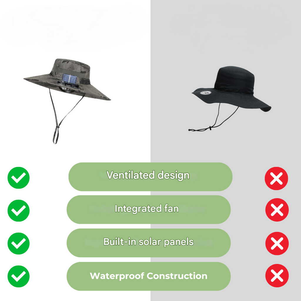 Outdoor zonnehoed met ingebouwde ventilator