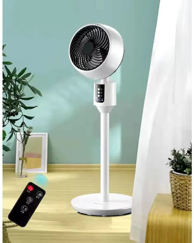 Witte statiefventilator met afstandsbediening