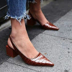 Croco bruine pumps