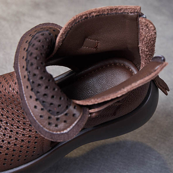 Leren sandalen dames met schokabsorberende zool