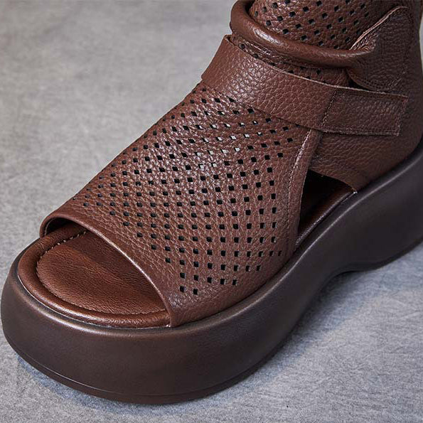 Leren sandalen dames met schokabsorberende zool