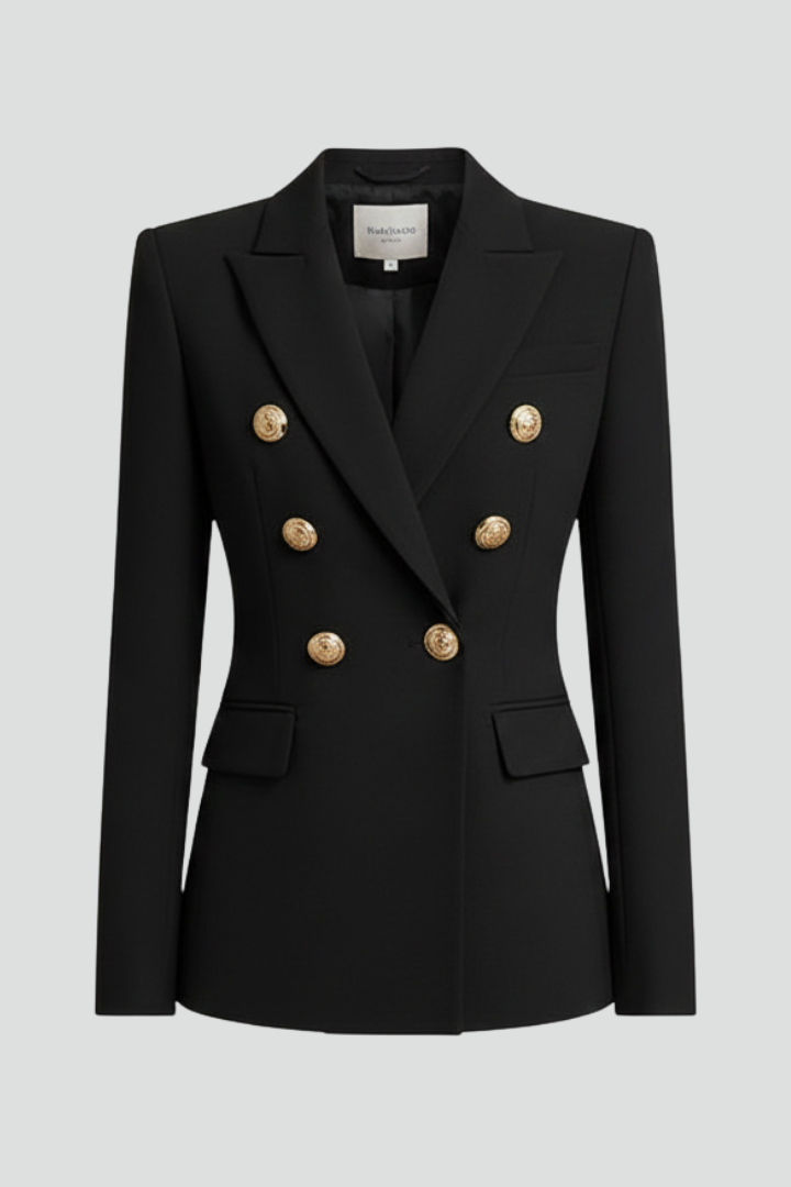 Thirza | Damesblazer met dubbele knopenrij en goudkleurige knopen