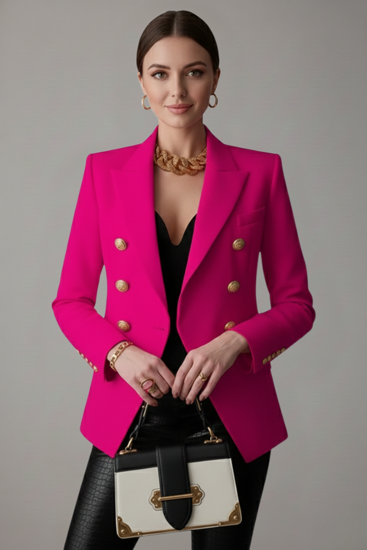 Thirza | Damesblazer met dubbele knopenrij en goudkleurige knopen