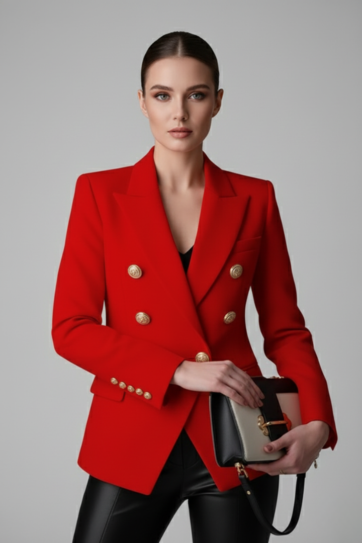 Thirza | Damesblazer met dubbele knopenrij en goudkleurige knopen