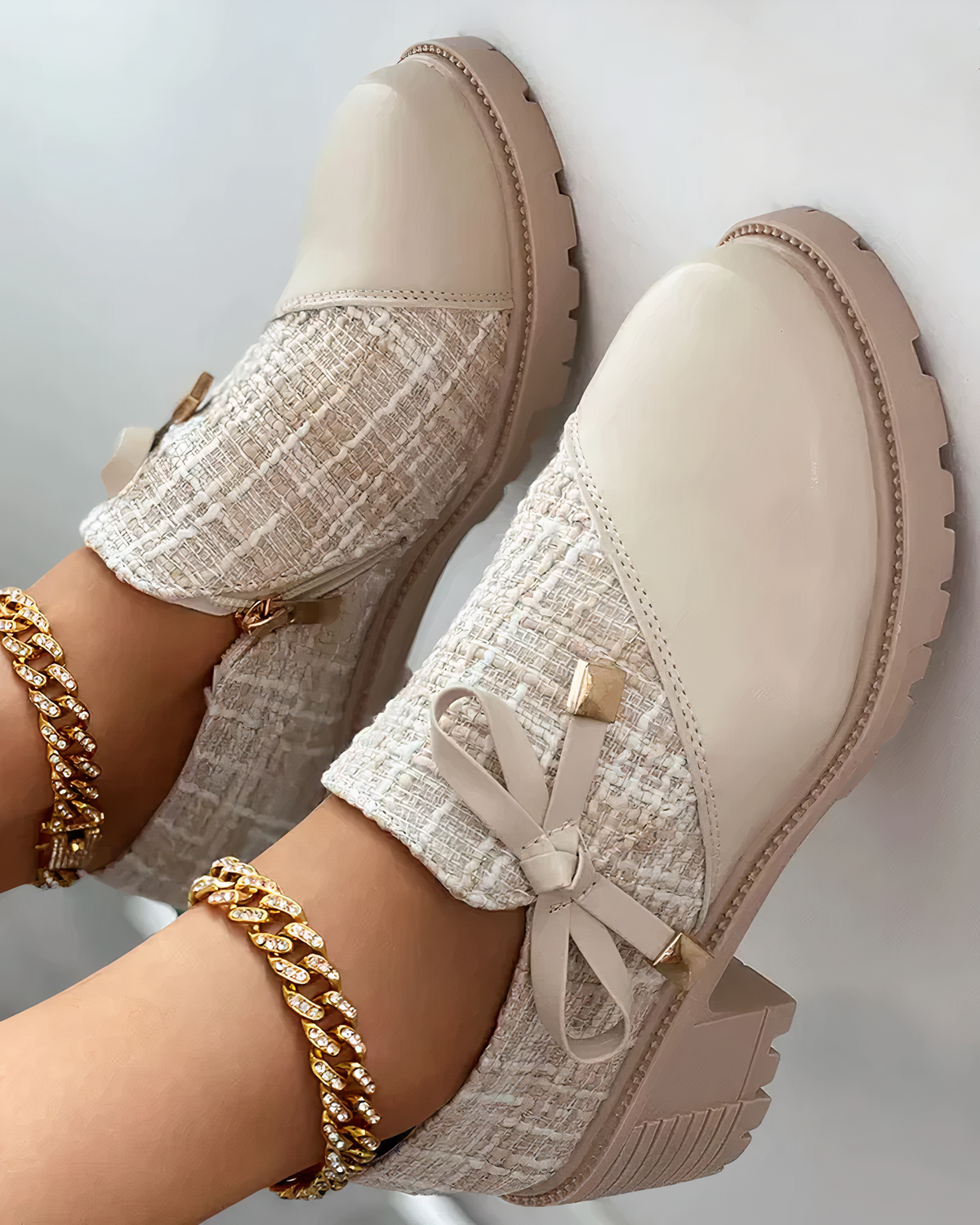 Blokhak schoenen met strikdetails