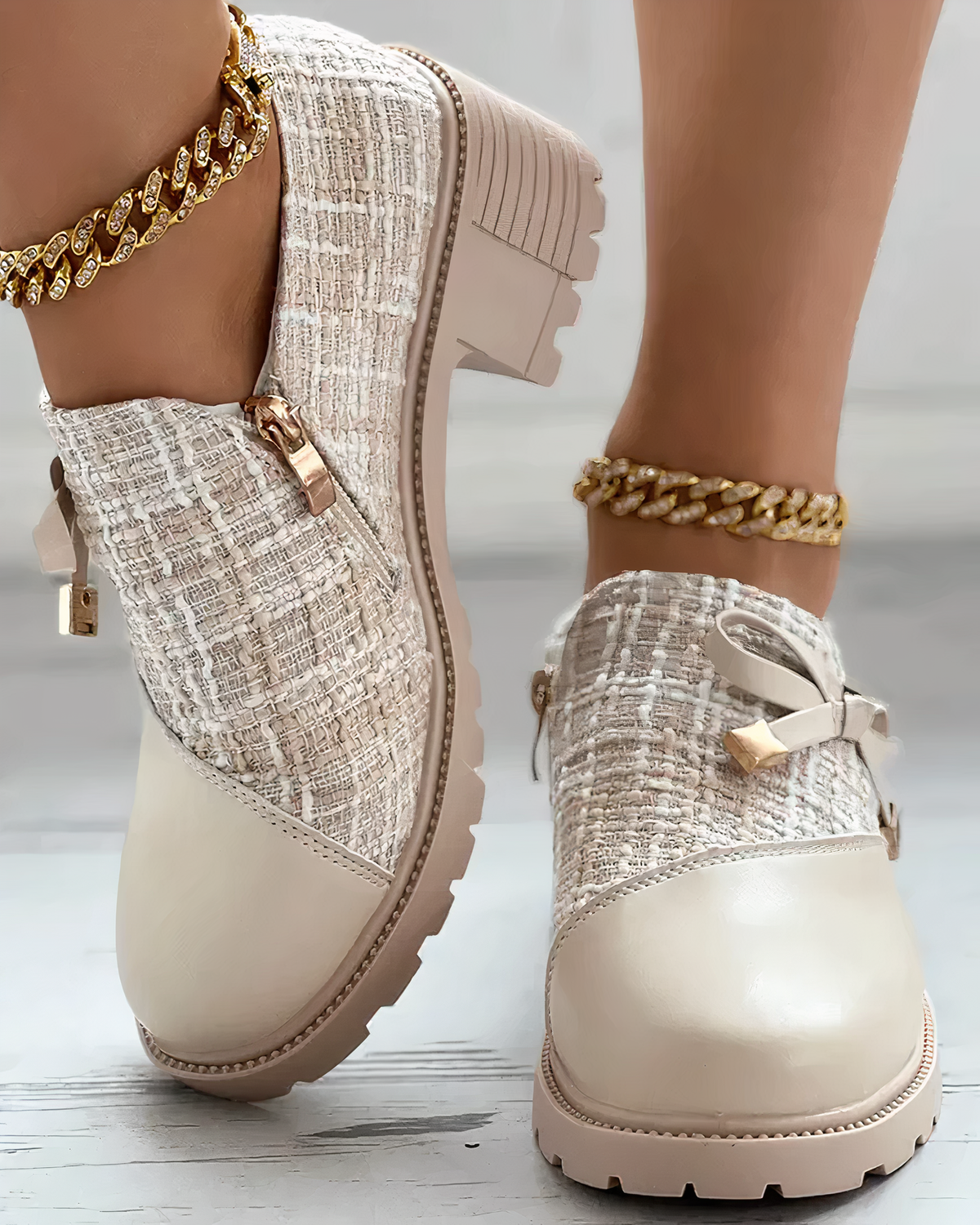 Blokhak schoenen met strikdetails