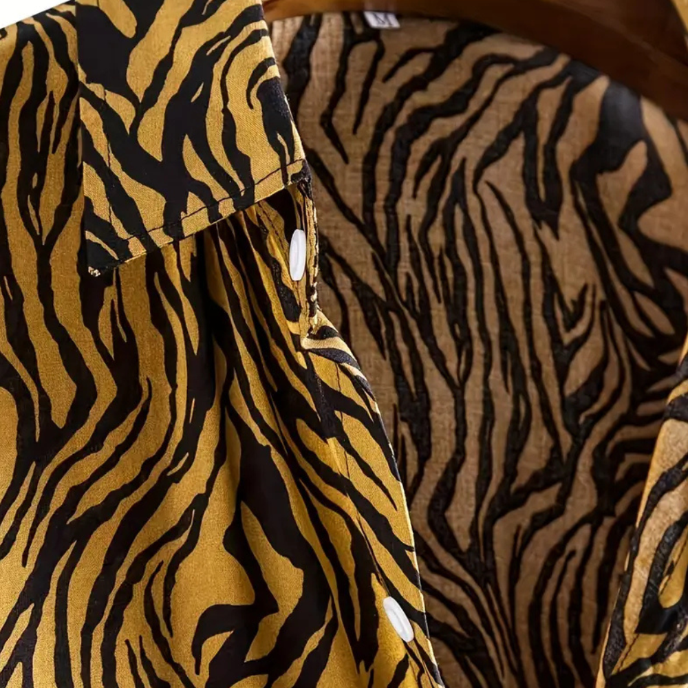 Tijgeprint overhemd met knoopsluiting