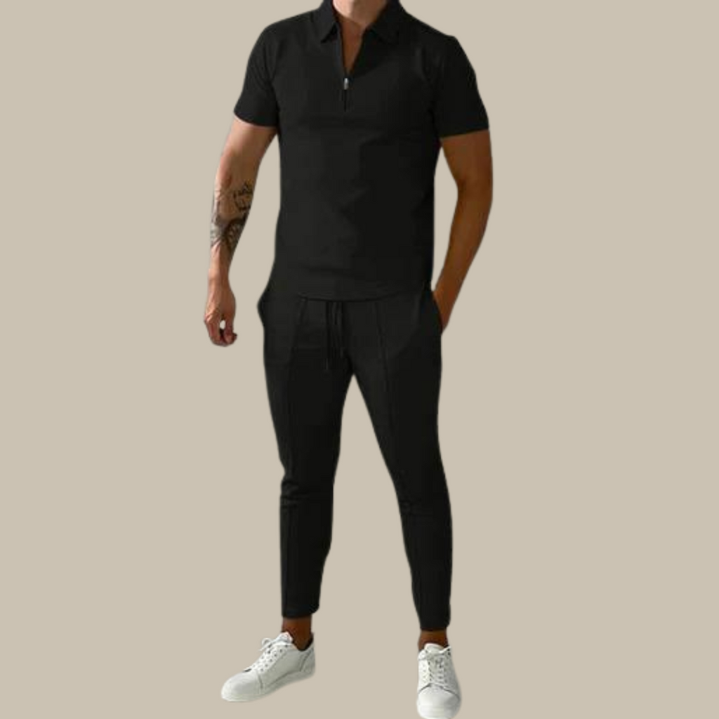 Modieuze 2-Delige heren set – nova polo en broek