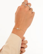 Kruisarmband in goud- en zilverkleur — afbeelding 8