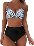 Belle high waisted, kleurrijke damesbikini — afbeelding 17