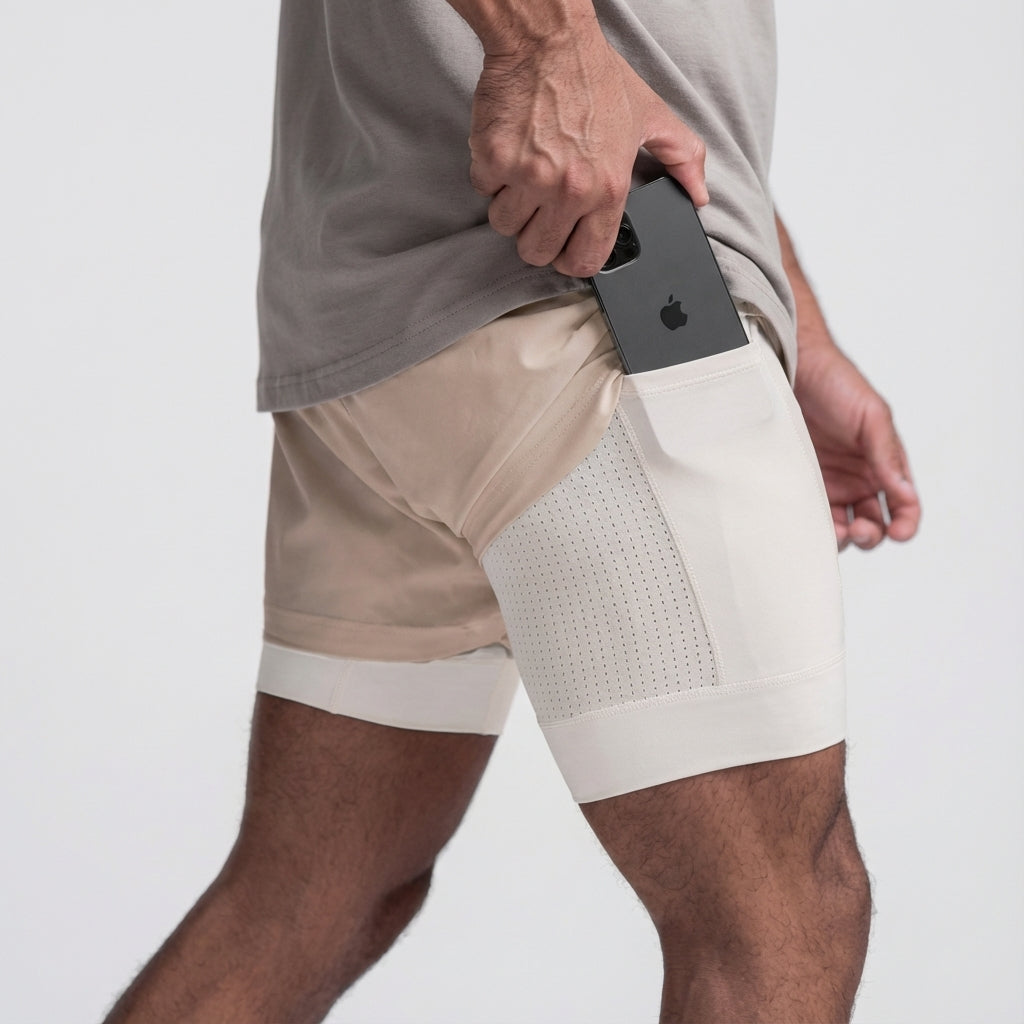Twee-in-een trainingsshorts