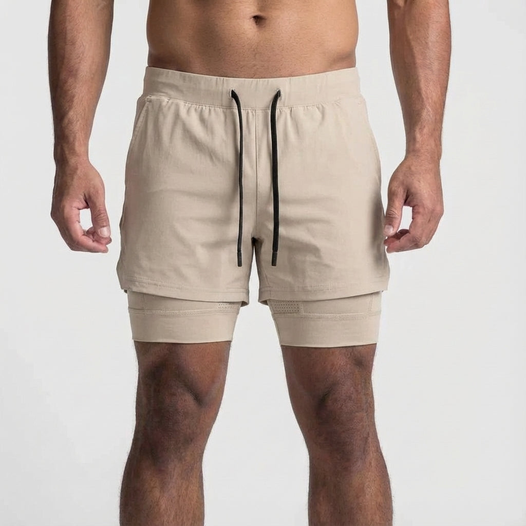 Twee-in-een trainingsshorts