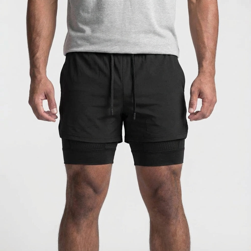 Twee-in-een trainingsshorts