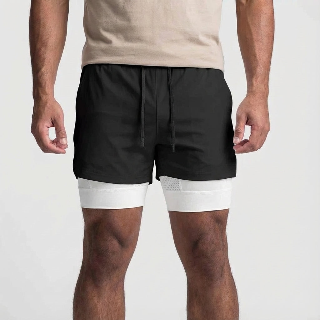 Twee-in-een trainingsshorts