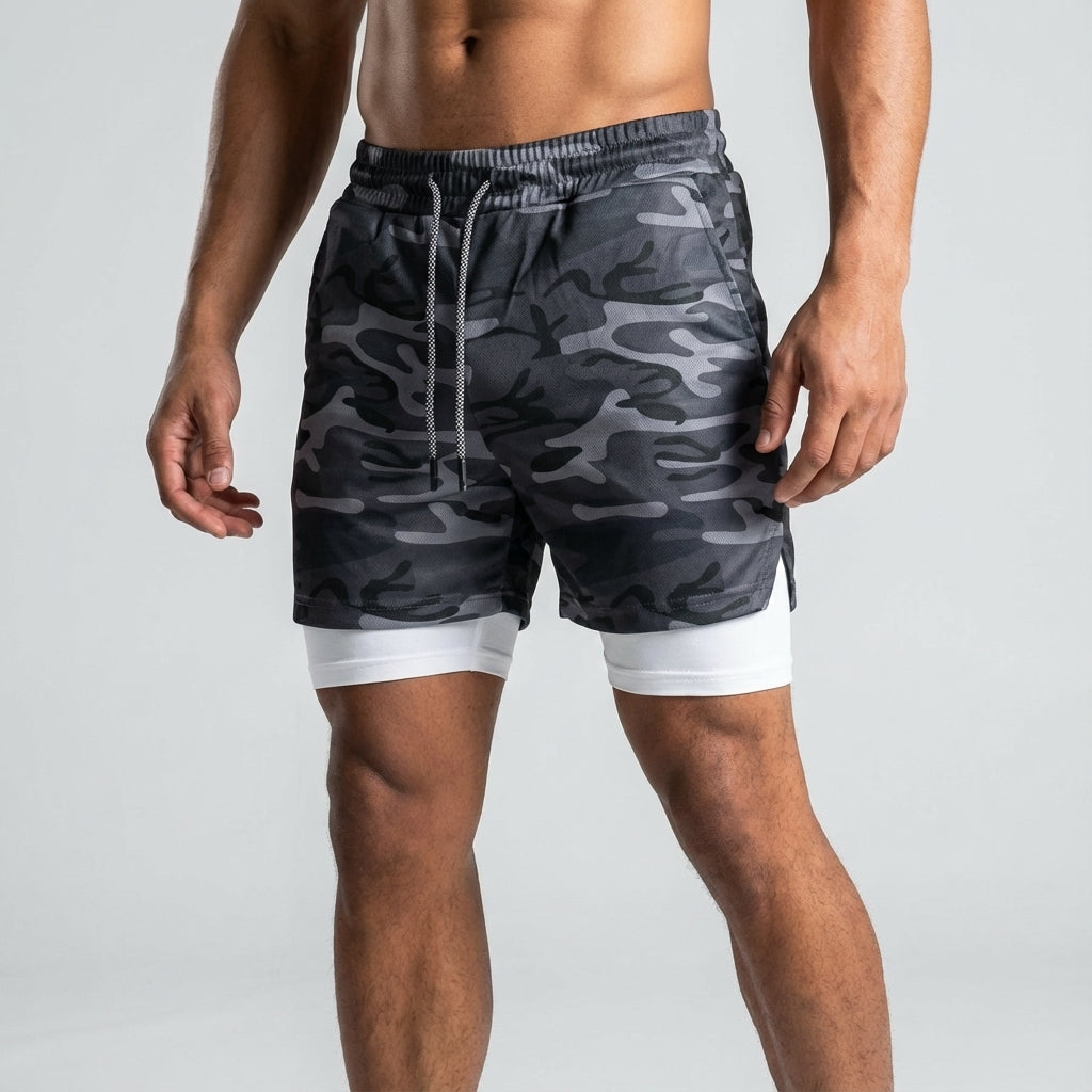 Tweedelige trainingsshorts met compressie