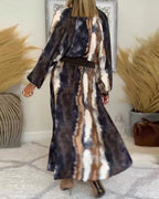 Herfst maxi jurk met print