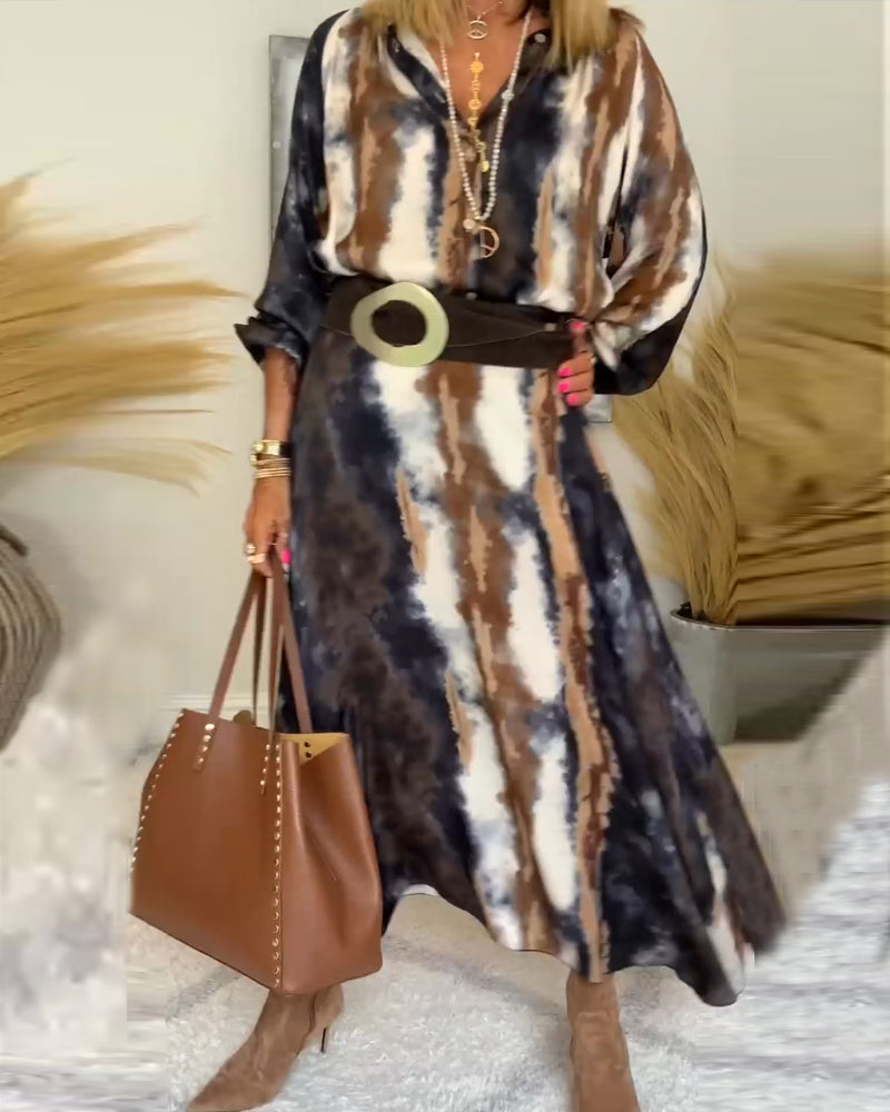 Herfst maxi jurk met print