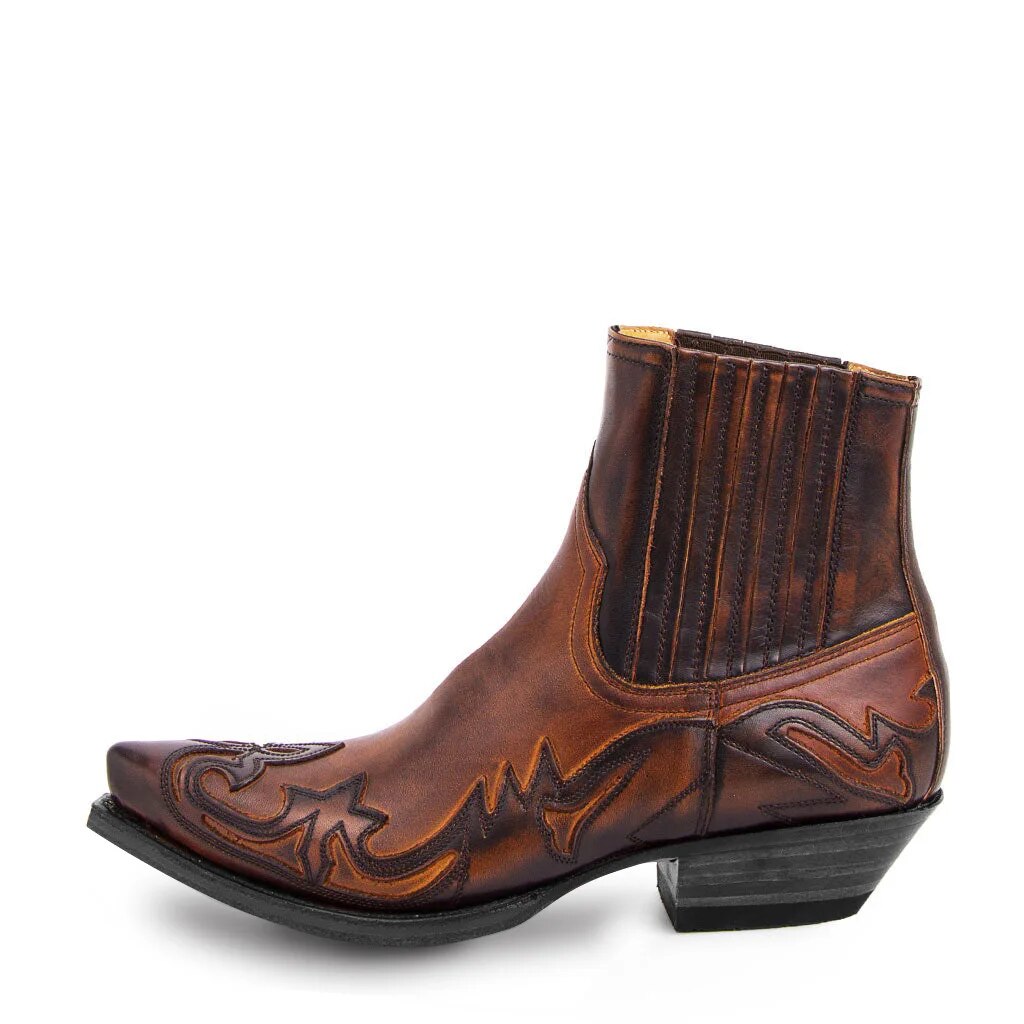 Herencowboylaarzen met vintage stikdetails