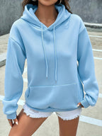 Zachte plush pullover hoodie met capuchon voor dames