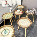 Scandinavische rotan bijzettafel