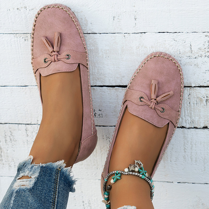 Damesloafers met strikdetail en dempende binnenzool