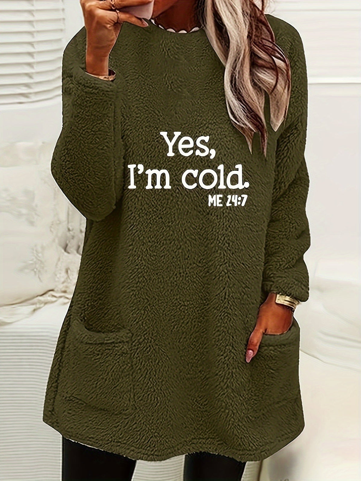 Fleece sweatshirt met print