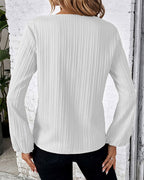 Blouse met lange mouwen en V-hals