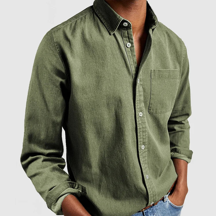 Los heren casual overhemd met moderne snit