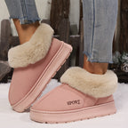 Warme pluche dames pantoffels met antislip zool