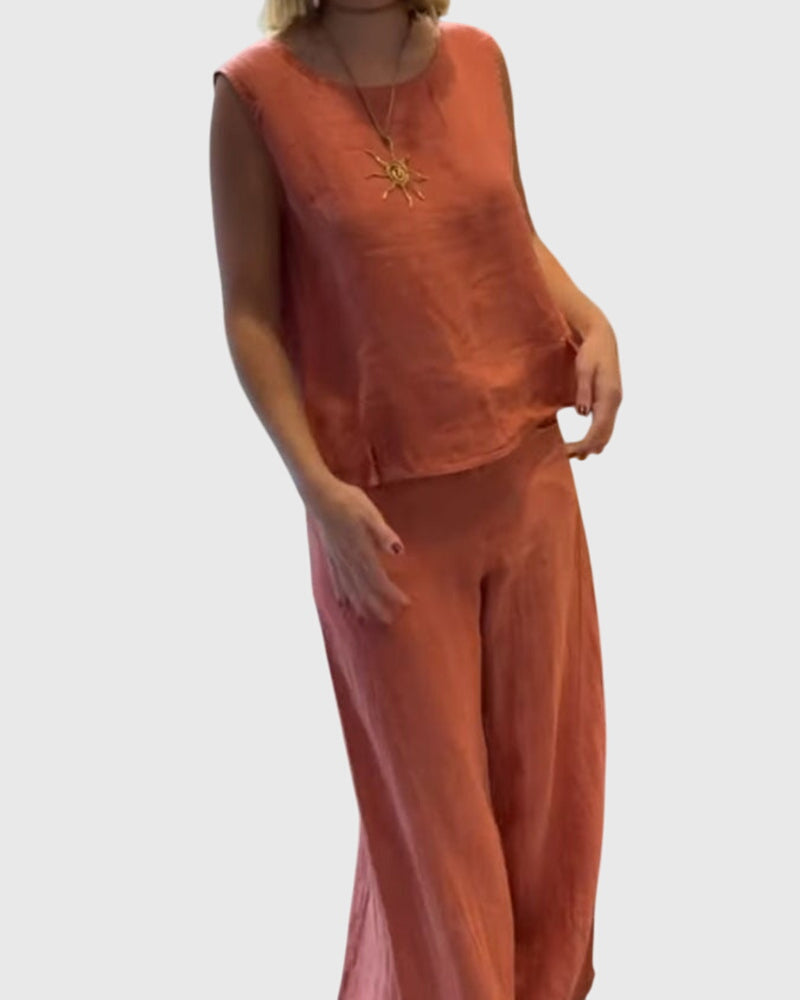 Jana | Tweedelige bohemian set met wijde broek