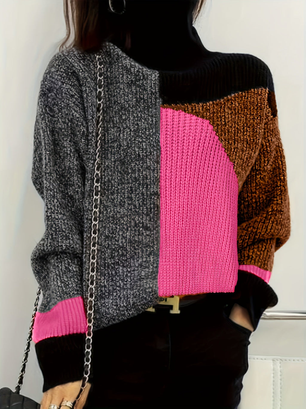 Warme sweater met col