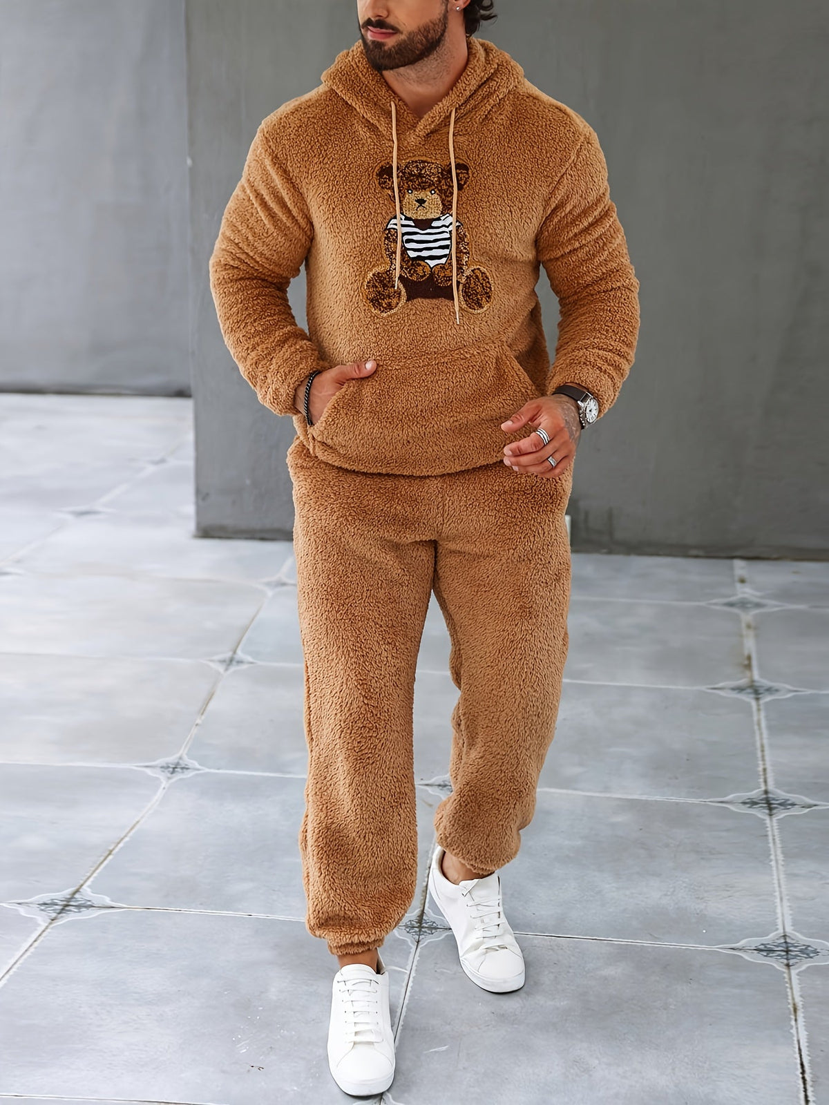 Fuzzy fleece tweedelige outfitset