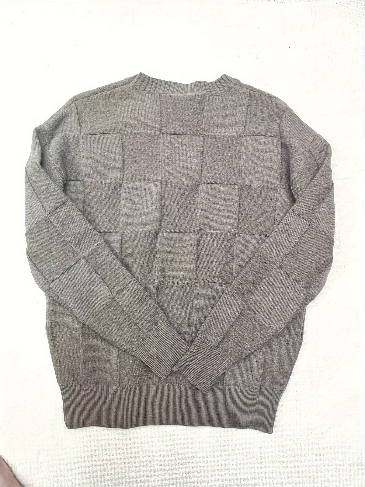 Gebreide sweater met ronde hals en stretch