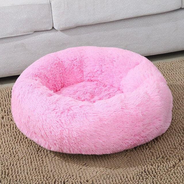 Pluchen huisdierenbed in donutvorm