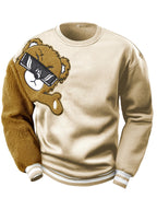 Heren sweatshirt met geborduurde cartoonbeer