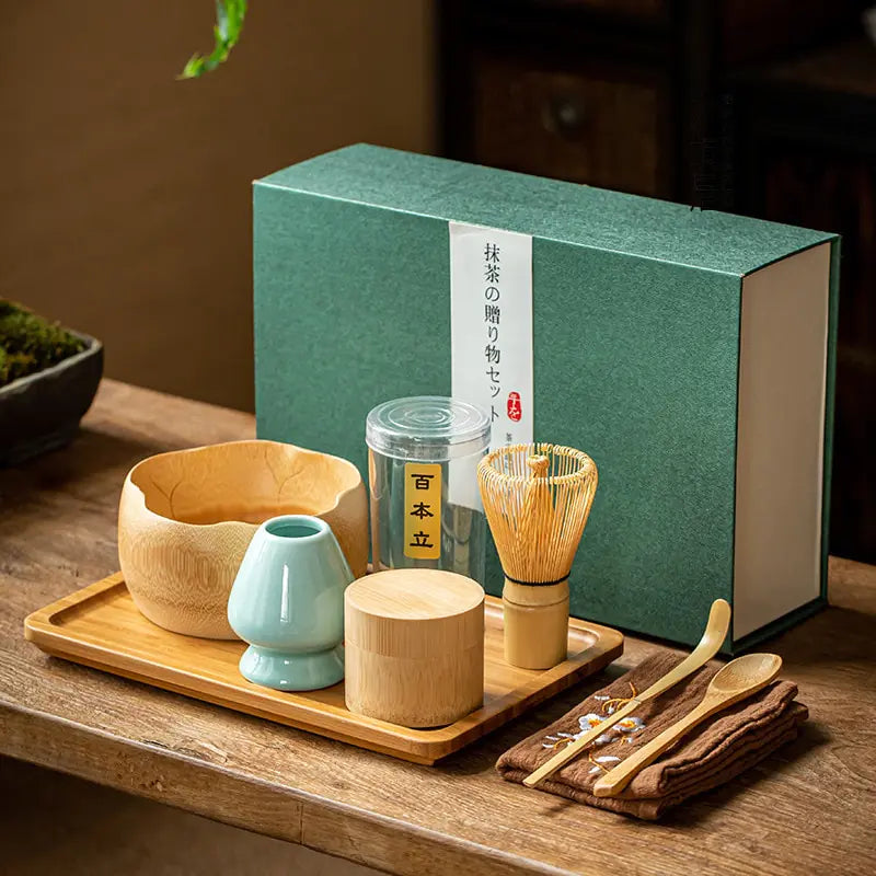 Traditionele matcha cadeauset
