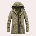 Gevoerde heren winterjas met warme capuchon