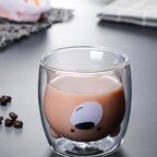 Dubbellaagse beren beker – materiaal: Glas — afbeelding 1