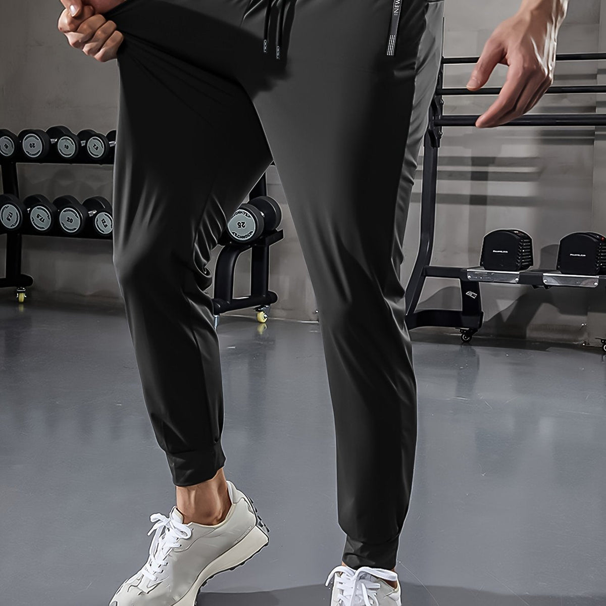 Effen heren sportbroek met zakken
