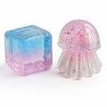 JellySquish slow-rise sensorische squishy — ijsblokje & kwal