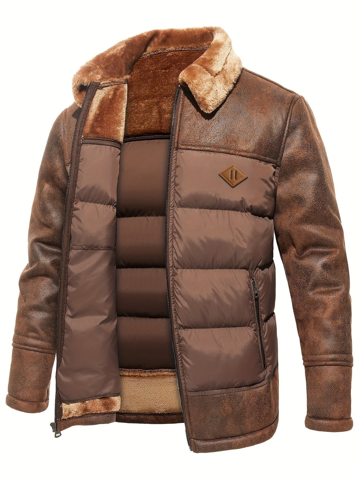 Winter warme fleece jas voor heren