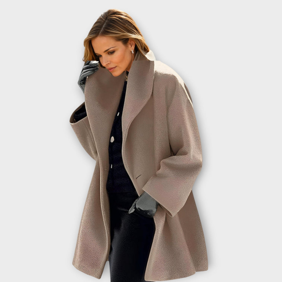 Josette | Oversized dameswintermantel met brede kraag