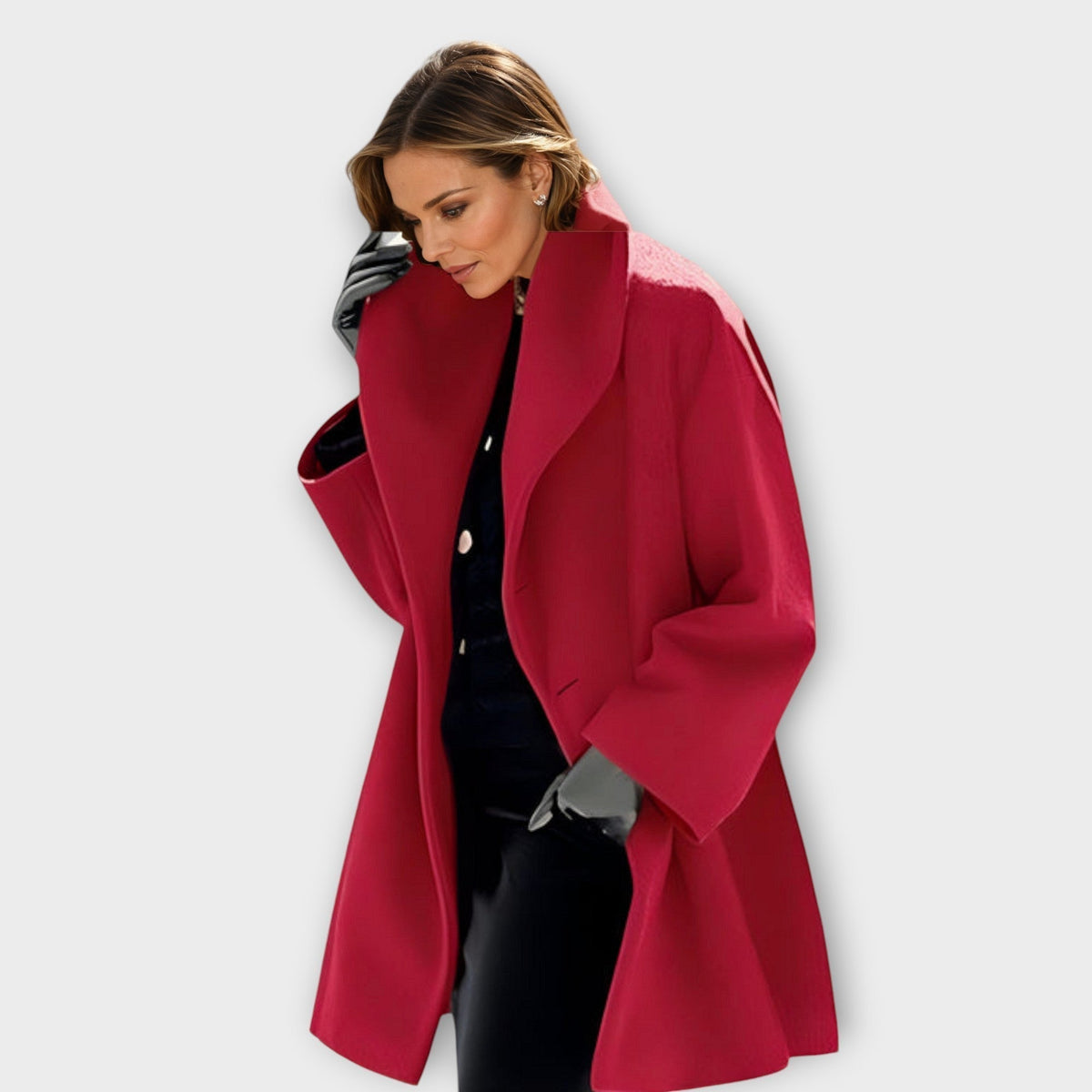 Josette | Oversized dameswintermantel met brede kraag