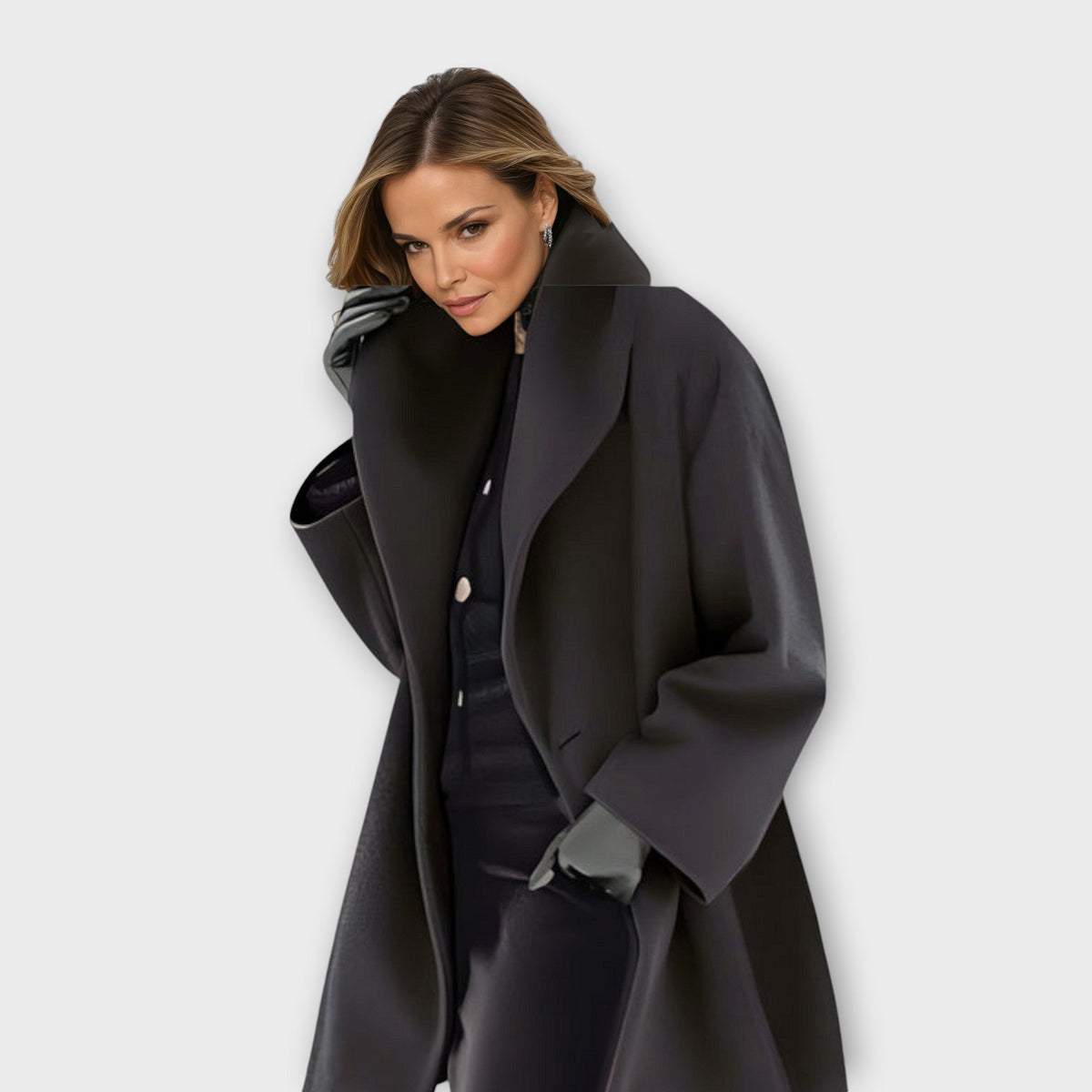 Josette | Oversized dameswintermantel met brede kraag