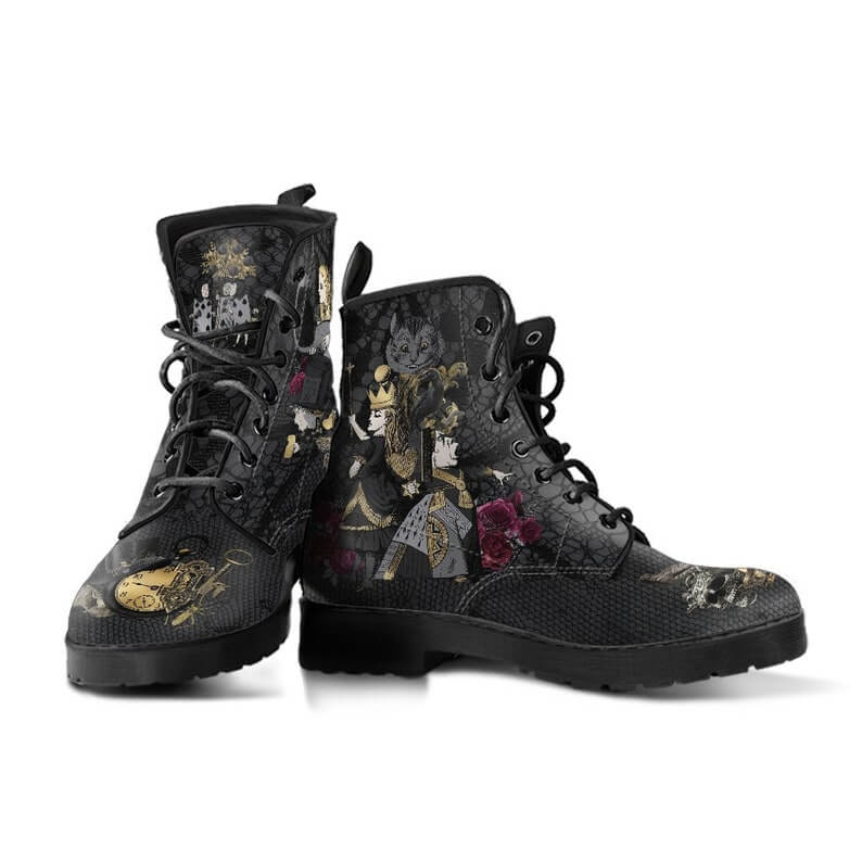 Winterschoenen met bloemen- en schedelmotief